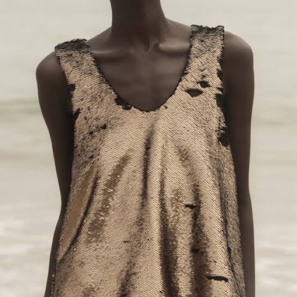 Heidi Merrick Sequin Ella Tank Top Bronze NWT - Picture 2 of 11